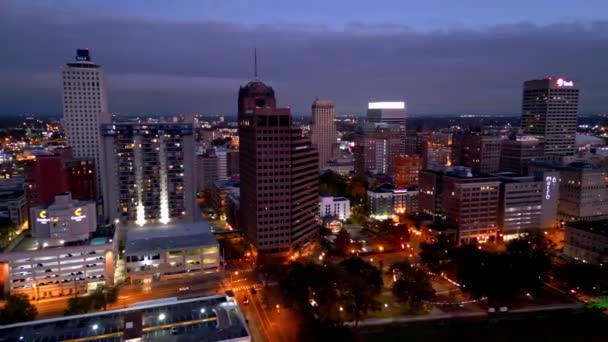 Amazing View Skyline Memphis Night Memphis Tennessee November 2022 — Stock Video