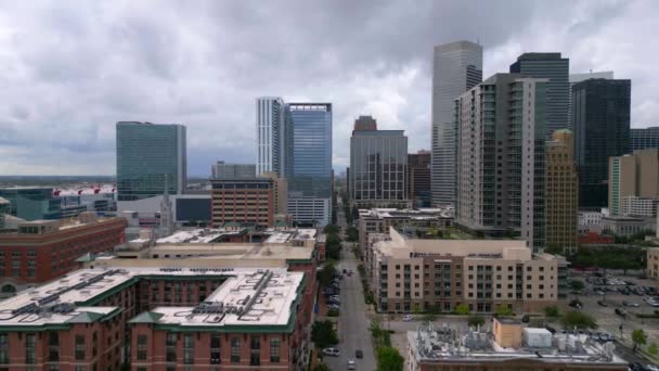 Houston Teksas Ufuk Çizgisi Yukarıdan Hava Manzaralı — Stok video