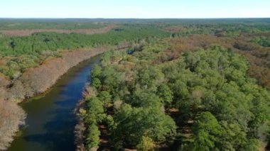 Caddo Gölü Eyalet Parkı 'ndaki Büyük Cypress Bayou Nehri - hava manzarası