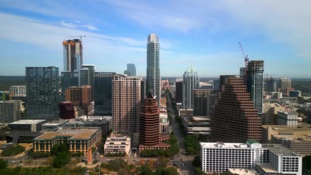 Skyline Von Houston Texas Von Oben Luftaufnahme — Stockvideo