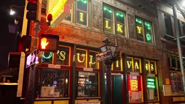 Silky Sullivans Pub Beale Street Memphis Hemmet För Blues Rock — Stockvideo