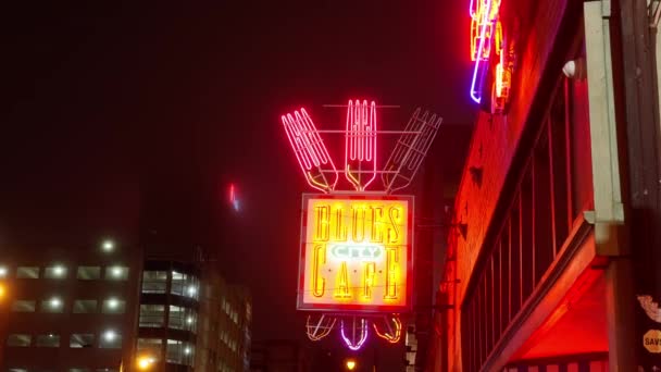 Blues Cafe Beale Street Memphis Hemmet För Blues Rock Music — Stockvideo