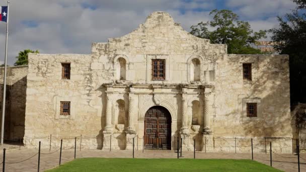 Знаменитий Аламо Сан Антоніо Техасу — стокове відео