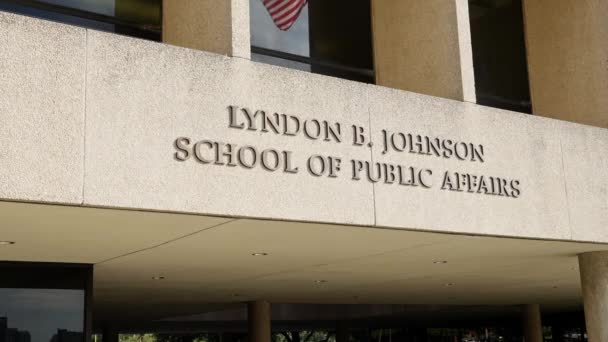 Lyndon Johnson School Public Affairs Presso Texas University Austin Austin — Video Stock