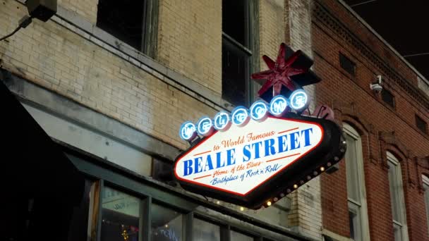 Benvenuti Beale Street Fama Mondiale Memphis Casa Del Blues Della — Video Stock