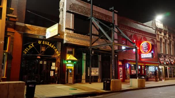 孟菲斯的比尔街 蓝调和摇滚音乐的发源地和一个传奇之地 Memphis Tennessee 2022年11月7日 — 图库视频影像