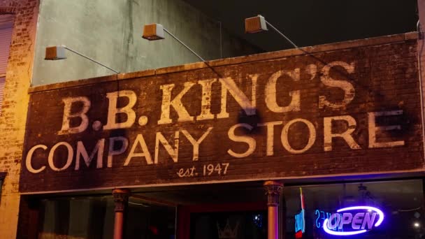 Kings Company Store Beale Street Memphis Hemmet För Blues Rock — Stockvideo
