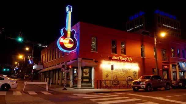 孟菲斯比尔街硬石咖啡店 蓝色和摇滚音乐之家 Memphis Tennessee 2022年11月7日 — 图库视频影像