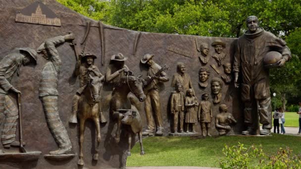 Teksas Afro Amerikan Tarihi Anıtı Austin Deki Eyalet Kongre Binası — Stok video