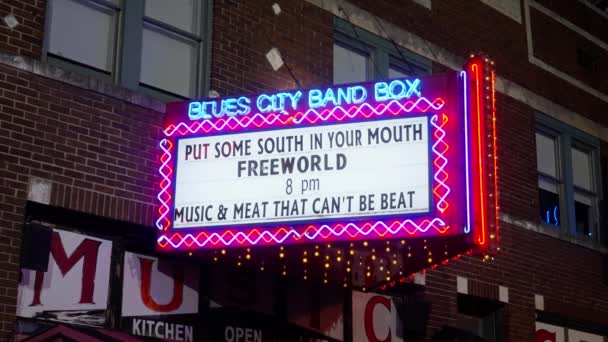 Blues City Band Box Przy Ulicy Beale Memphis Siedzibie Blues — Wideo stockowe