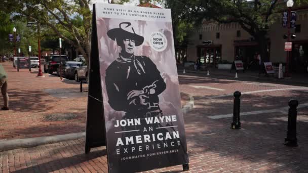 John Wayne Experience Fort Worth Stockyards Det Historiska Distriktet Fort — Stockvideo