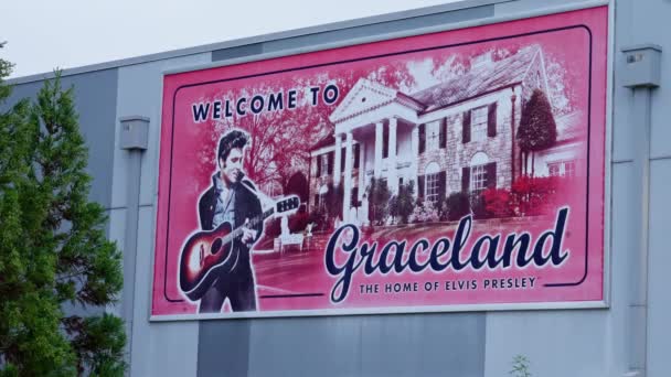 Reklamy Graceland Mieście Memphis Memphis Tennessee Listopad 2022 — Wideo stockowe