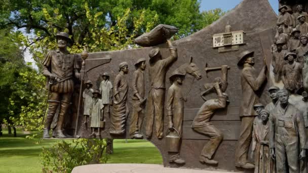 Monumento Historia Afroamericana Texas Capitolio Estatal Austin Austin Texas Octubre — Vídeo de stock