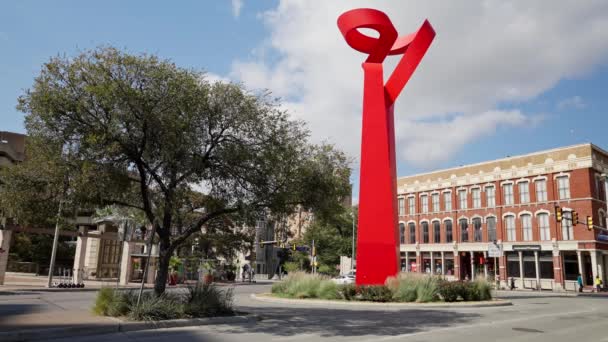 Escultura Moderna Centro San Antonio San Antonio Texas Noviembre 2022 — Vídeos de Stock