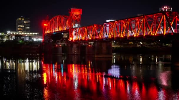 Křižovatka Little Rock Osvětlená Noci Little Rock Arkansas Listopadu 2022 — Stock video
