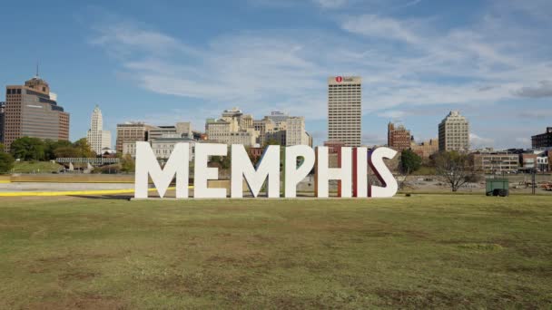 Memphis Bicentennial Sign Mud Island Memphis Tennessee November 2022 — Stock Video