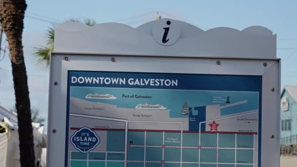 Mappa Del Centro Galveston Galveston Texas Novembre 2022 — Video Stock