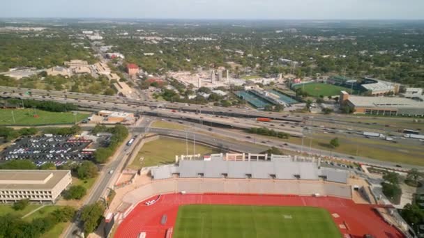 Darrell Royal Texas Memorial Stadium Heimat Der Longhorns Football Mannschaft — Stockvideo