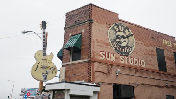 Słynne Sun Records Memphis Legendarne Studio Nagraniowe Memphis Tennessee Listopad — Wideo stockowe