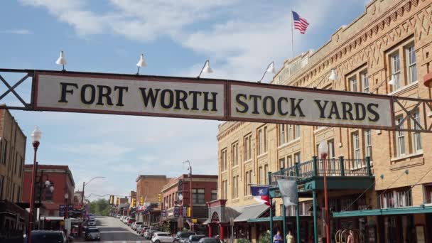 Fort Worth Stockyards Distrito Histórico Fort Worth Texas Noviembre 2022 — Vídeo de stock