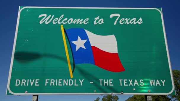 Bienvenido Texas Street Sign Highway Caddo Lake Texas Noviembre 2022 — Vídeos de Stock