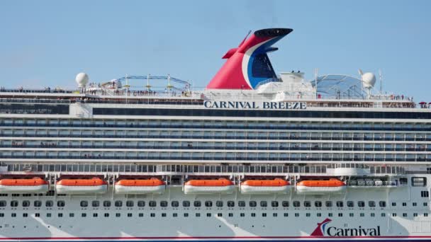 Carnaval Breeze Cruise Liner Galveston Galveston Texas Novembrie 2022 — Videoclip de stoc