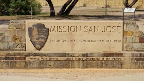 San Antonio Missions Världsarv Uppdrag San José San Antonio Texas — Stockvideo