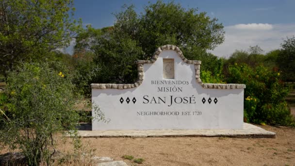 San Antonio Missions World Heritage Mission San Jose San Antonio — Stock Video