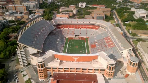 Darrell Royal Texas Memorial Stadium Siedziba Drużyny Piłkarskiej Longhorns Austin — Wideo stockowe