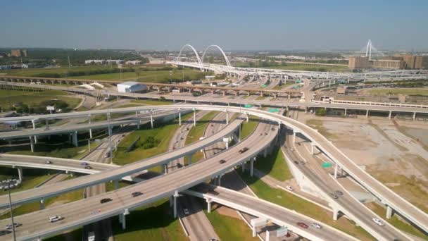 Ruas Movimentadas Cidade Dallas Texas Cima Vista Aérea — Vídeo de Stock