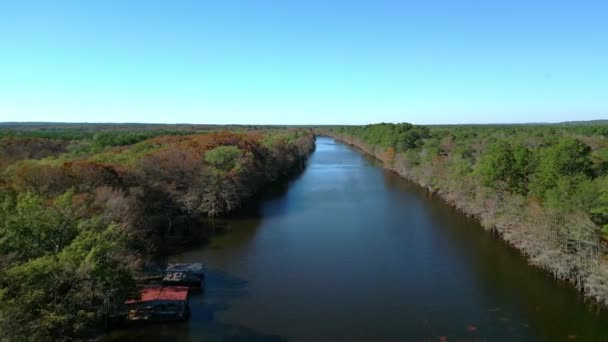 Big Cypress Bayou River Caddo Lake State Park Vista Aérea — Vídeo de stock