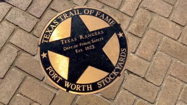 Texas Trail Fame Fort Worth Stockyards Fort Worth Usa 2022 — Stock video