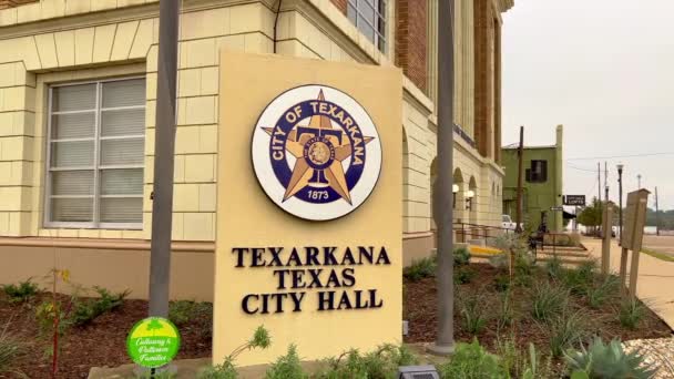 Texarkana Texas City Hall Центре Города Тексаркана Сша Ноября 2022 — стоковое видео