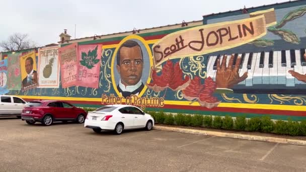 Scott Joplin Murale Nel Quartiere Storico Texarkana Texarkana Usa Novembre — Video Stock