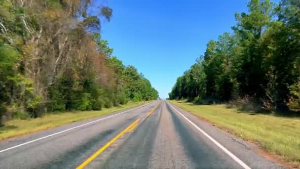 Pov Jazdy Pustej Drodze Teksasie Zdjęcia Podróży — Wideo stockowe