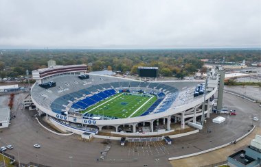 Memphis 'teki Simmons Bank Liberty Stadyumu - Tigers Futbol Takımı' nın evi- hava manzarası - MEMPhis, TENNESSEE - 7 Kasım 2022