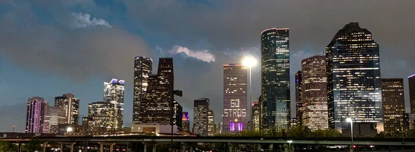 Panoramic View City Houston Night Houston Texas October 2022 — Stock Photo, Image