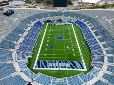 Memphis 'teki Simmons Bank Liberty Stadyumu - Tigers Futbol Takımı' nın evi- hava manzarası - MEMPhis, TENNESSEE - 7 Kasım 2022