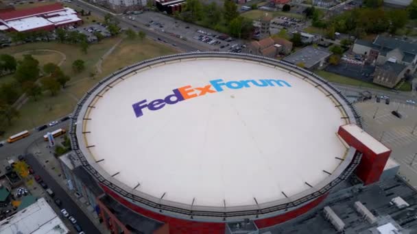 Fedex Forum Memphis Von Oben Heimat Der Memphis Grizzlies Memphis — Stockvideo