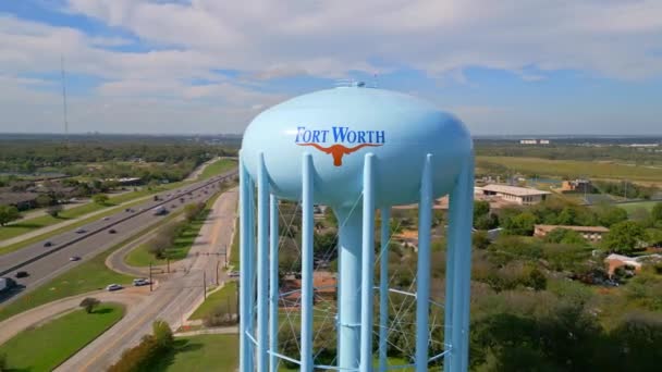 Fort Worth Water Tower Van Boven Fort Worth Texas November — Stockvideo