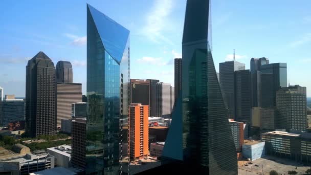 Icônicos Arranha Céus Edifícios Escritórios Centro Cidade Dallas Dallas Texas — Vídeo de Stock