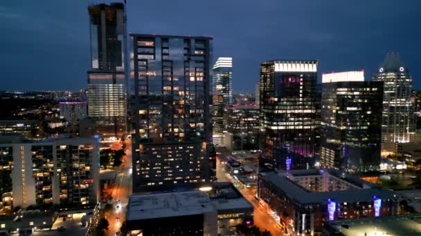 Skyline Houston Texas Por Noche Austin Texas Noviembre 2022 — Vídeo de stock
