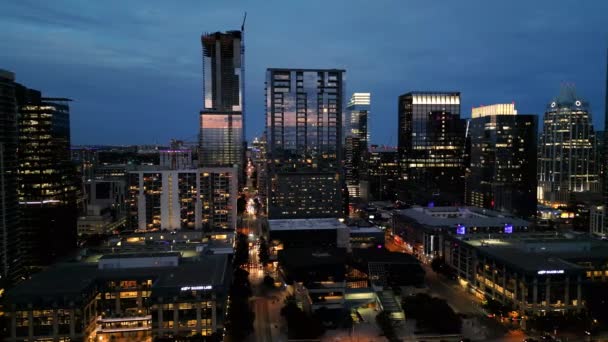 Skyline Houston Texas Por Noche Houston Texas Noviembre 2022 — Vídeo de stock