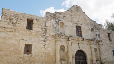 San Antonio 'daki Alamo, şehrin en ünlü simgesidir. Seyahat fotoğrafçılığı.