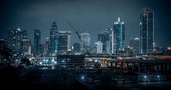 Skyline Dallas Texas Notte Fotografia Viaggio — Foto Stock