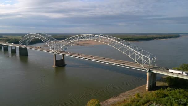 Ponte Hernando Soto Memphis Entre Arkansas Tennessee Memphis Tennessee Novembro — Vídeo de Stock