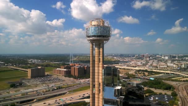 Reunion Tower Dallas Downtown Dallas Texas November 2022 — Stock Video