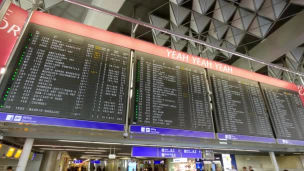 Abflugtisch Flughafen Frankfurt Frankfurt Deutschland Oktober 2022 — Stockvideo