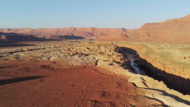 Verbazingwekkend Landschap Woestijn Van Arizona Luchtfoto — Stockvideo