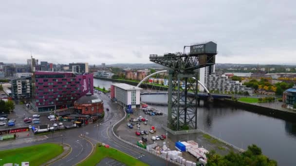 Grúa Clydeport Río Clyde Glasgow Glasgow Reino Unido Octubre 2022 — Vídeos de Stock